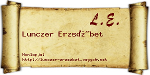 Lunczer Erzsébet névjegykártya